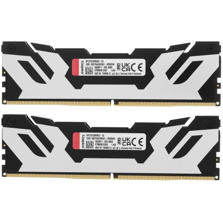 Оперативная память Kingston Fury Renegade, DDR5, 32Gb (2x16Gb), 7200MHz, CL38, DIMM, с радиатором, серебристый/черный