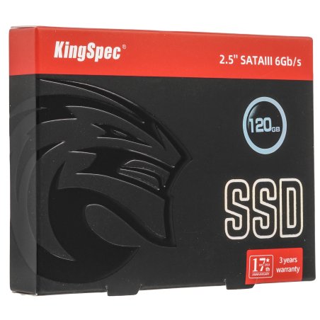 Накопитель SSD KingSpec P4-120, 120Gb, SATA III, 2.5", R/W 500/500