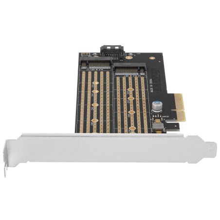 Переходник ORIENT C301E PCI-Ex4->NGFF (M.2) M-key PCI-E SSD + SATA->NGFF (M.2) B-key SSD, тип 2230/2242/2260/2280/22110, SATA кабель и 2 планки крепления в комплекте (31129)