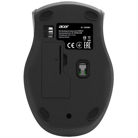 Мышь беспроводная Acer OMR031 черный/синий, 1600 dpi, радиоканал, USB, кнопки - 4