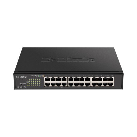 Настраиваемый L2 коммутатор D-Link DGS-1100-24PV2/A3A c 24 портами 10/100/1000Base-T (12 портов РоЕ 802.3af/at, PoE-бюджет 100 Вт)
