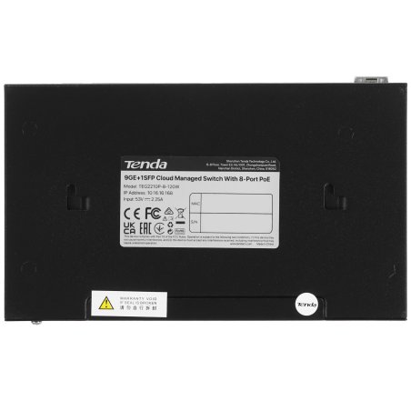 Коммутатор управляемый PoE Tenda TEG2210P-8-120W, 10 портов, 9x1 Gbит/с, SFP 1x1 Gbит/с, PoE 8x30Вт (до 110 Вт)