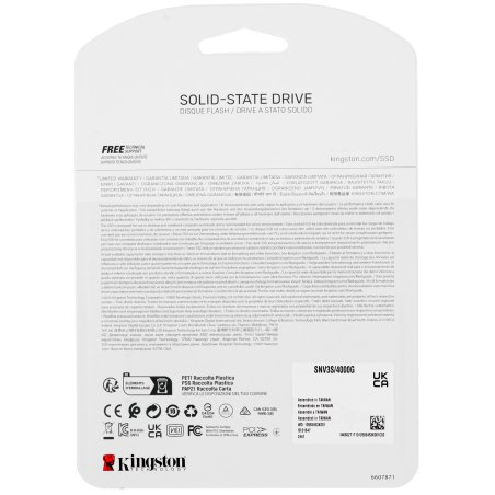 Накопитель SSD Kingston NV3, 4000Gb, M.2 2280, PCIe 4.0 x4, NVMe, R/W 6000/5000