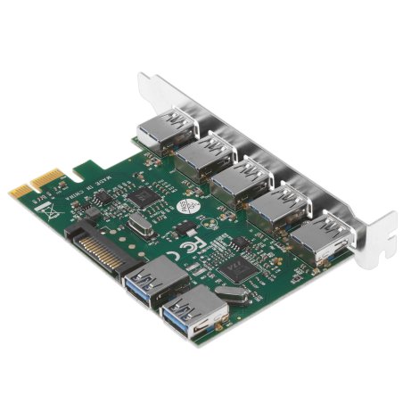 Контроллер ExeGate EXE-317 PCI-E 2.0, 5*USB 3.0 ext + 2*USB 3.0 int, разъем доп.питания (OEM)