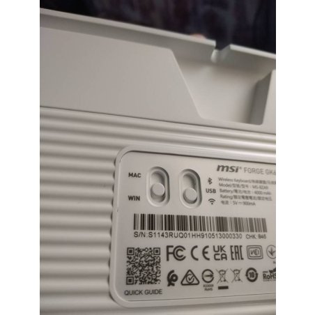 Клавиатура MSI Forge GK600, USB, белый фиолетовый