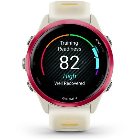 Смарт-часы Garmin Forerunner 570 слоновая кость, малиновый безель, ремешок манго 42мм