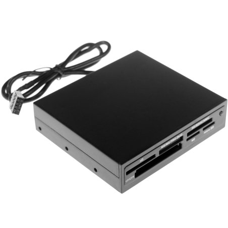 Кард-ридер Ginzzu USB 2.0 Card reader SD/SDHC/MMC/MS/microSD/xD/CF, 3.5" черный GR-116B