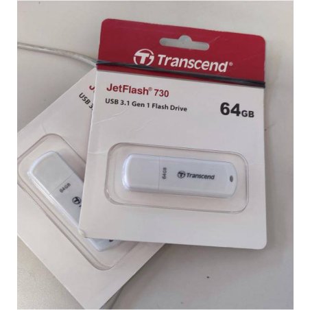 Флешка USB Transcend JetFlash 730 (TS64GJF730), 64Gb, USB 3.0, R/W 80/25, белый