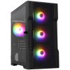 Компьютерный корпус 1STPLAYER TRILOBITE T3-G Black/mATX, TG/4x 120мм LED fans inc./T3-G-BK-4F1