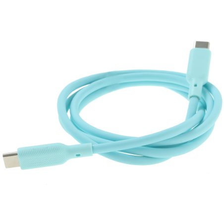 Кабель Type-C to Type-C, silica gel, 1m, 3A, 60W, PD (blue)