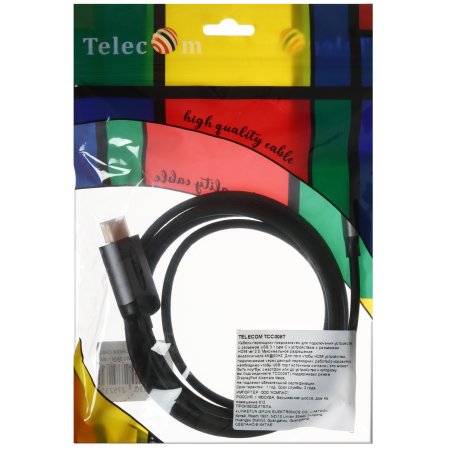 Кабель-адаптер USB3.1 Type-Cm --> HDMI A(m) 4K@60Hz, 1.8m, Telecom TCC008T-1.8M