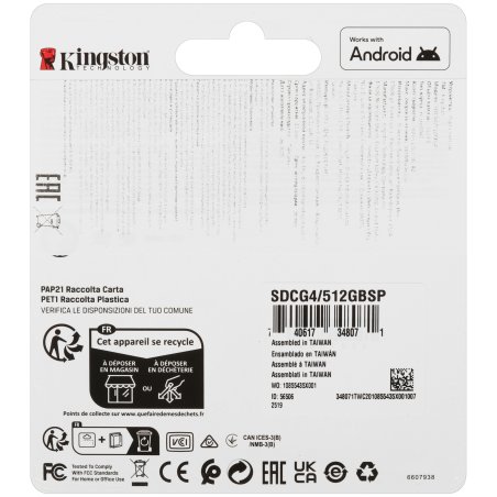 Флеш карта microSDXC 512Gb Kingston SDCG4/512GbSP Canvas Go! Plus V30 A2 w/o adapter