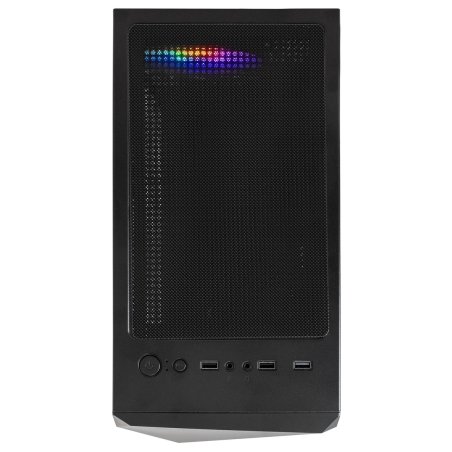 Компьютерный корпус Miditower ExeGate EVO-8225-EVO800 (ATX, БП EVO800RGb с вент. 12см, 2*USB+1*USB 3.0, черный, 2 вент. с RGb подсветкой и полоса на передней панели, боковая панель - закаленное стекло)