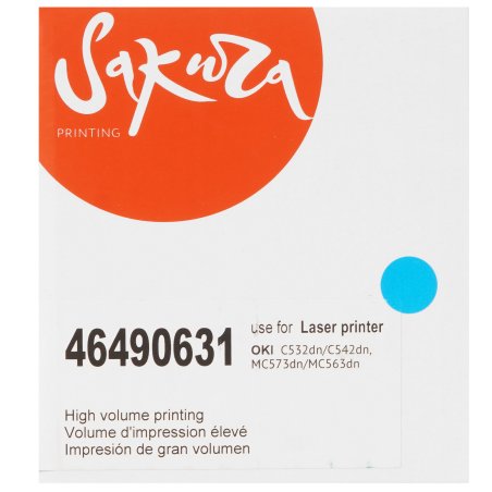 Картридж Sakura 46490631 для OKI C531DN/ C532DN/ C542DN/ MC563/ MC573, голубой, 7 000 к.