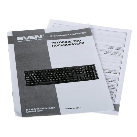Клавиатура проводная Keyboard SVEN Standard 303 Power USB+PS/2 черная SV-03100303PU