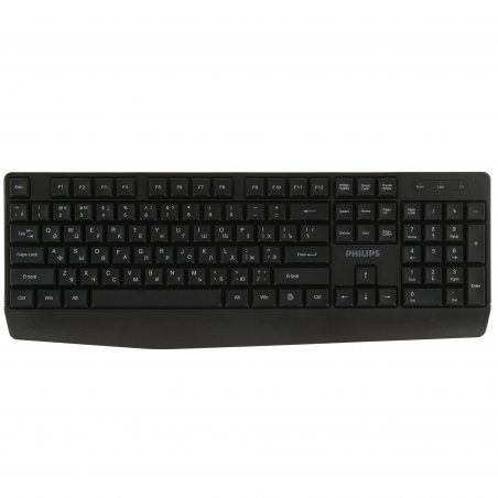 Комплект клавиатура+мышь Philips SPT6337 беспроводной, USB, 1600 DPI, чёрный