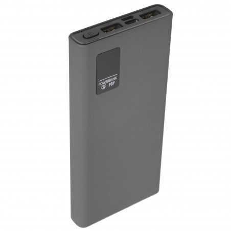 Портативный аккумулятор OLMIO QR-10, 10000mAh, 22.5W, QuickCharge3.0/PowerDelivery, LCD, серый