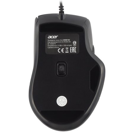 Мышь проводная Acer OMW130 черный, 3600 dpi, USB, кнопки - 6