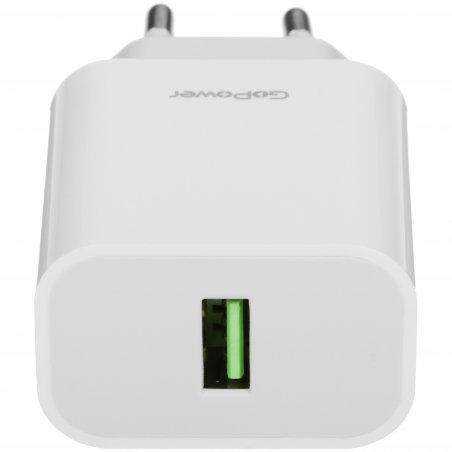 Сетевое зарядное устройство GoPower GPQC07 1USB 18W QC3.0 белый