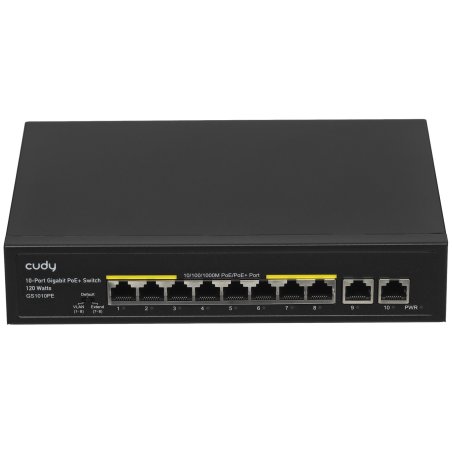 Коммутатор Cudy GS1010PE (L2) 10x1Gbит/с 8PoE+ 120W неуправляемый