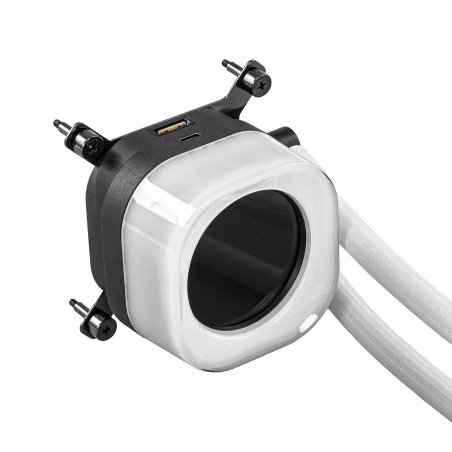 Система жидкостного охлаждения Water Cooling System Corsair iCUE LINK TITAN 240 RX LCD (240мм, белый, RGb/ Fans: 2x120мм, 73.5CFM, 36dBA, 2100RPM/ S: 1851, 1700, AM5, AM4)