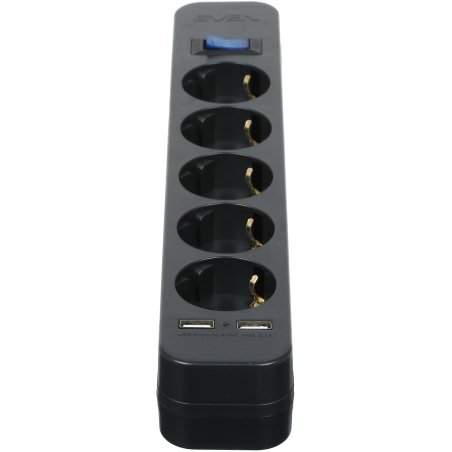 Фильтр SVEN SF-05LU 1,8 м (5 евро розеток,2*USB(2,4А)) черный, цветная коробка Surge protector SVEN SF-05LU 1,8 м (5 евро розеток,2*USB(2,4А)) черный, цветная коробка