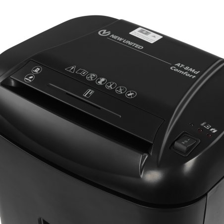 Шредер New United AT-8Md (секр.P-5)/фрагменты/8лист./28лтр./скрепки/скобы/пл.карты