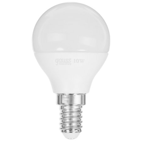 Лампа светодиодная LED Gauss 10Вт E14 220В 4100К Elementary шар 53120