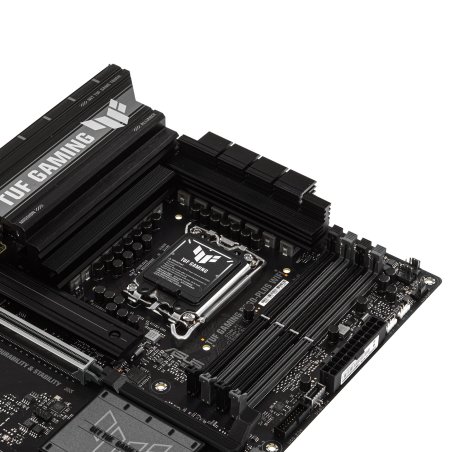 Материнская плата ASUS TUF GAMING B860-PLUS WIFI, LGA 1851, Intel B860, 4xDDR5, 4xSATA, 3xM.2, 1xPCIe 5.0 x16, 1xPCIe 4.0 x16, 1xDP, 1xHDMI, 1x 2.5Gb LAN, 1xUSB 20Gbps, 2xUSB 10Gbps, 3xUSB 5Gbps, 2xUSB 2.0, 5x3.5 мм, 7.1, ATX