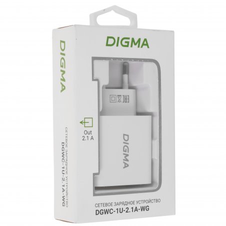 Сетевое зарядное устройство Digma DGWC-1U-2.1A-WG 2.1A универсальное белый