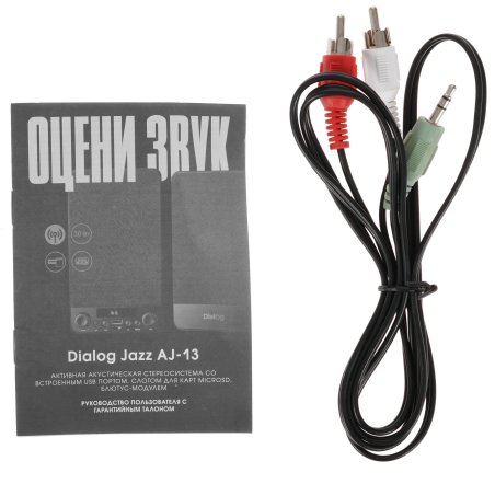 Акустическая система Dialog Jazz AJ-13 BLACK - акустические колонки 2.0, 2*15W RMS, Bluetooth, FM, USB+microSD reader