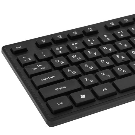 Комплект клавиатура + мышь Оклик S255W клав:черный мышь:черный USB беспроводная Multimedia (1909361)