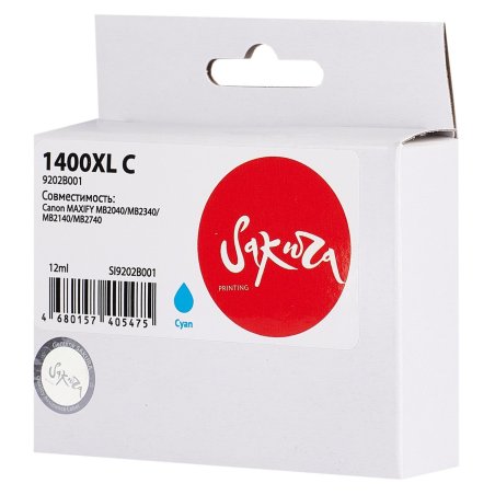 Картридж струйный Sakura 9202B001 (1400XL C) для Canon, голубой, 12 мл., 1200 к.