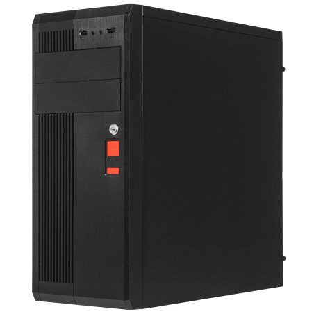 Компьютерный корпус Miditower ExeGate UN-605B Black, ATX, (UN400, 120мм), 2*USB, Audio, замок блокировки кнопки питания
