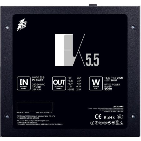 Блок питания 1STPLAYER FK 550W, 550Вт, 120мм, черный