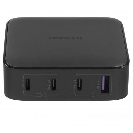 Сетевое зарядное устройство на рабочий стол 100Вт Ugreen CD328, 1хUSB-A, 3хUSB-C, PD 3.0, QC 4.0+, GaN, Space Gray (90928)
