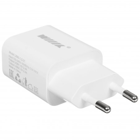 Сетевое зарядное устройство Wiiix UNN-4-1-01-QC-W 18W 3A (QC) USB универсальное белый
