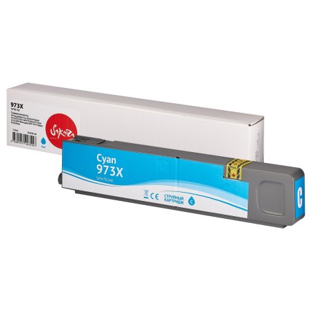 Картридж струйный Sakura F6T81AE (№973X Cyan) для HP, голубой, 110 мл., 7000 к.