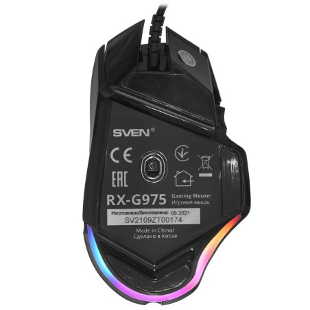 Мышь проводная SVEN RX-G975 черный, 10000 dpi, USB, кнопки - 10