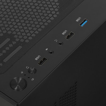 Компьютерный корпус Powercase Vision Micro M, Tempered Glass, черный, mATX (CVMMB-L0)