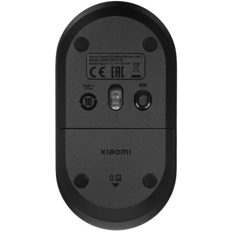 Мышь беспроводная Xiaomi Wireless Mouse Lite 2 черный, 1000 dpi, радиоканал, USB, кнопки - 3