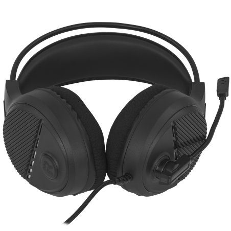 Perfeo игровая гарнитура RGF AIR черная 1,8 м, разъем 3,5 мм (4 pin) и USB (LED), переходник