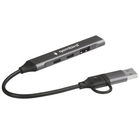 Разветвитель USB 3.0/2.0 Gembird, 4 порта: 2хType-C, 1хUSB 3.0, 1хUSB 2.0, кабель Type-C+USB