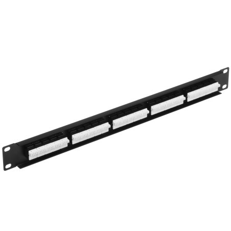 Патч-панель телефонная 19", 1U 25 port ExeGate разъем RJ-12 6P4C, RoHS, черный