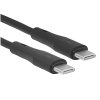 Кабель PERFEO USB C вилка - C вилка, 60W, черный, силикон, длина 1 м., ELASTIC (C1107)