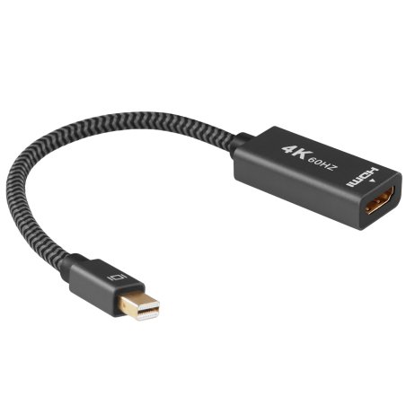 Адаптер miniDP --> HDMI-F 0.15м, оплетка, 4K@60Hz, Telecom (TA565)