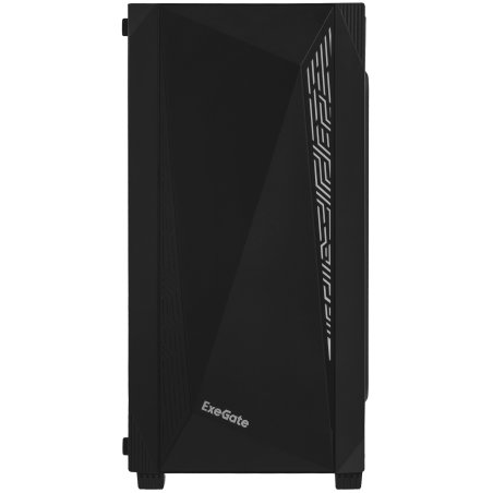 Компьютерный корпус Minitower ExeGate Mistery R2-NPX400 (mATX, БП 400NPX с вент. 12 см, 2*USB+1*USB 3.0, аудио, черный, 1 вент. 12см с RGb подсветкой и полоса на передней панели, боковая панель - закаленное стекло)