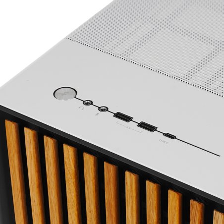 Компьютерный корпус без блока питания Fractal Design North XL TG Dark Tint, Full-Tower, 3x140мм, 2xUSB-A 3.2 + 1xUSB 3.2 Type-C E-ATX, ATX, mATX, mITX Wood panel, Chalk белый