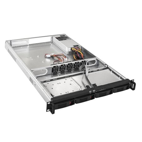 Серверный корпус ExeGate Pro EX288493RUS 1U660-HS04 (RM 19", высота 1U, глубина 660, БП 1U-800ADS, 4xHotSwap, USB)
