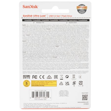 Флешка USB SanDisk Ultra Luxe 128Gb SDCZ75-128G-G46, USB Type-C
